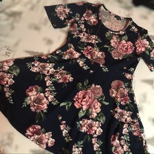 Navy Rose Dress with Jewellery